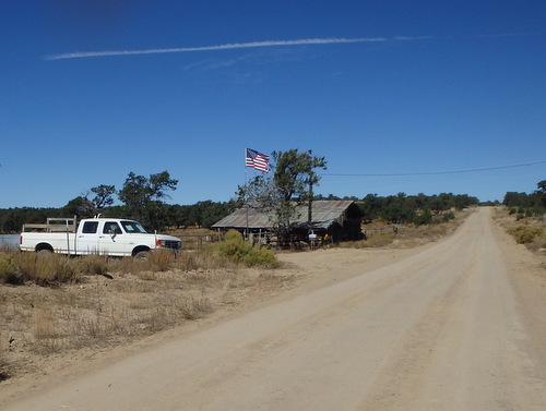 GDMBR: Ahead is an old homestead, it too probably dates from the 1800s.